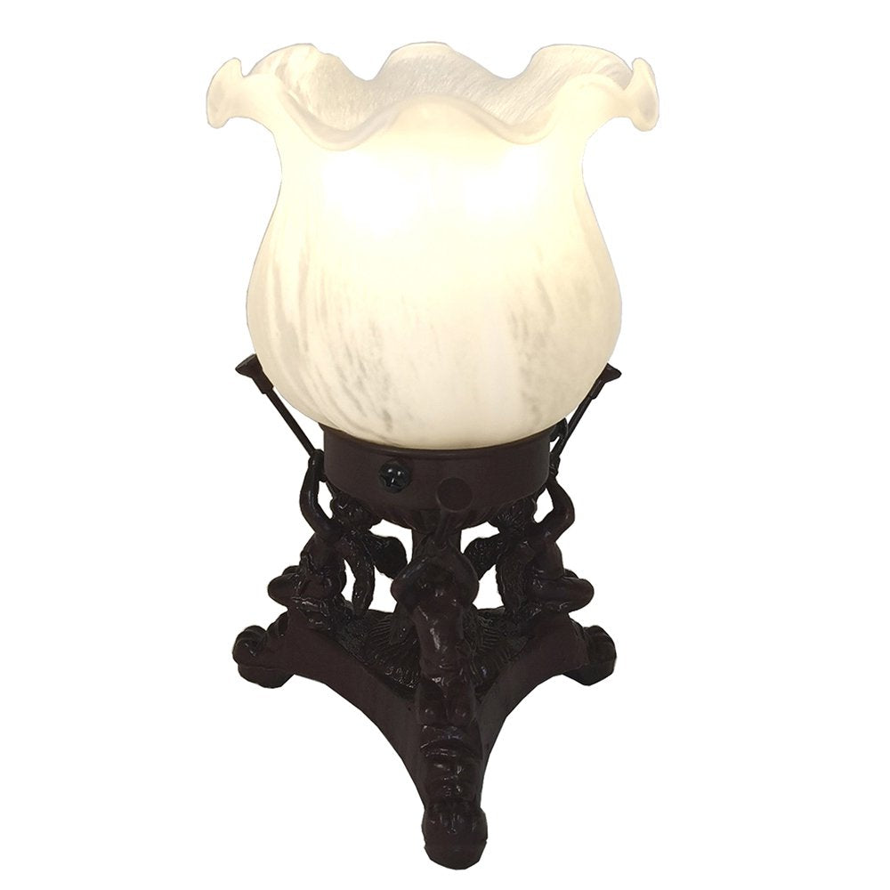 Tafellamp Bloem Ø 12x20 cm Wit Polyresin Bureaulamp