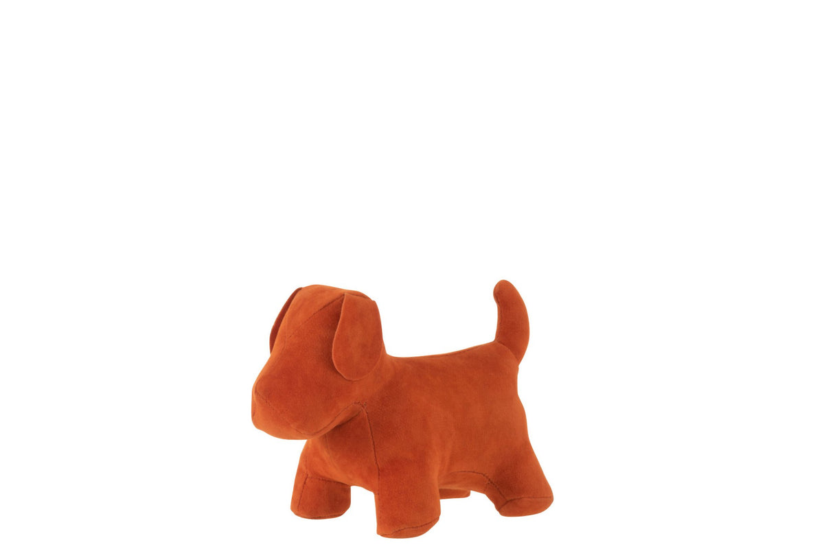 J-Line decoratie Hond Mat - fluweel/katoen - oranje - small