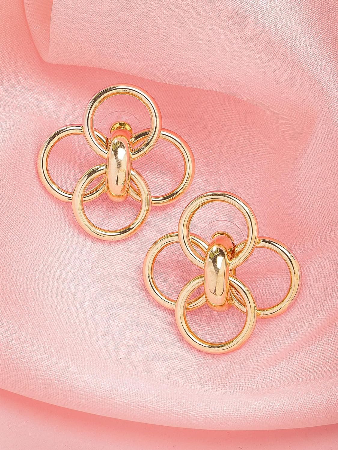 Oorknopjes met meerdere lussen – mode-sieraden – vergulde afwerking – individueel paar