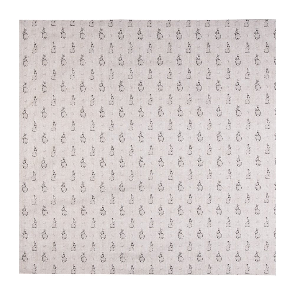 Tafelkleed 100x100 cm Beige Grijs Katoen Konijn