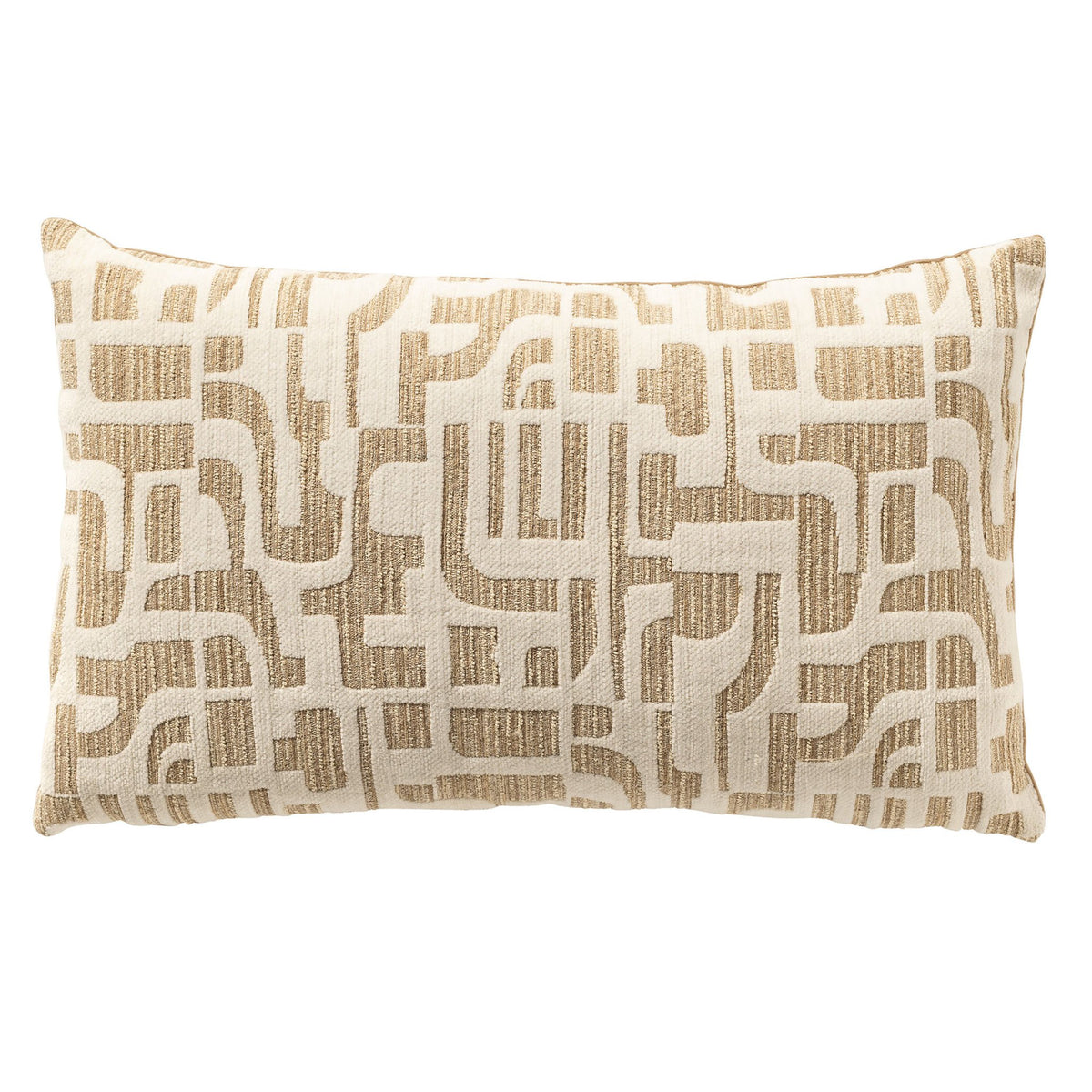 Dutch Decor Fabia - Kussen 30x50 cm - Wierook - Bruin, wit