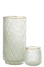 J-Line windlicht Rand - glas - goud/transparant - large