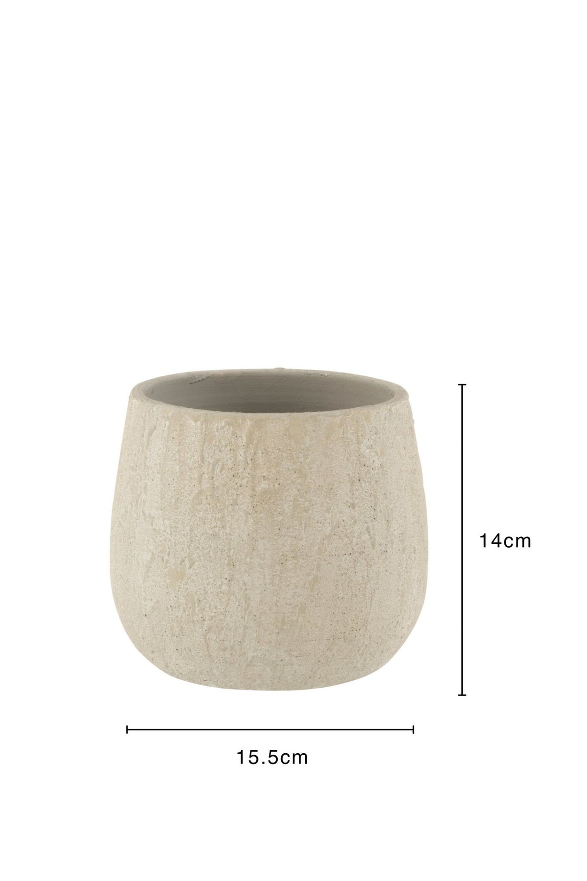 J-Line bloempot Spikkel - keramiek - grijs - medium - Ø20 x H18.5 cm