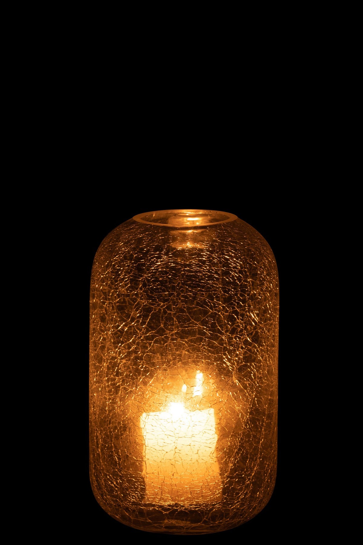 J -Line Windlicht Craquelé - Glas - Transparant - Small