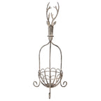 Decoratie Mand 28x28x68 cm Grijs Metaal Hert