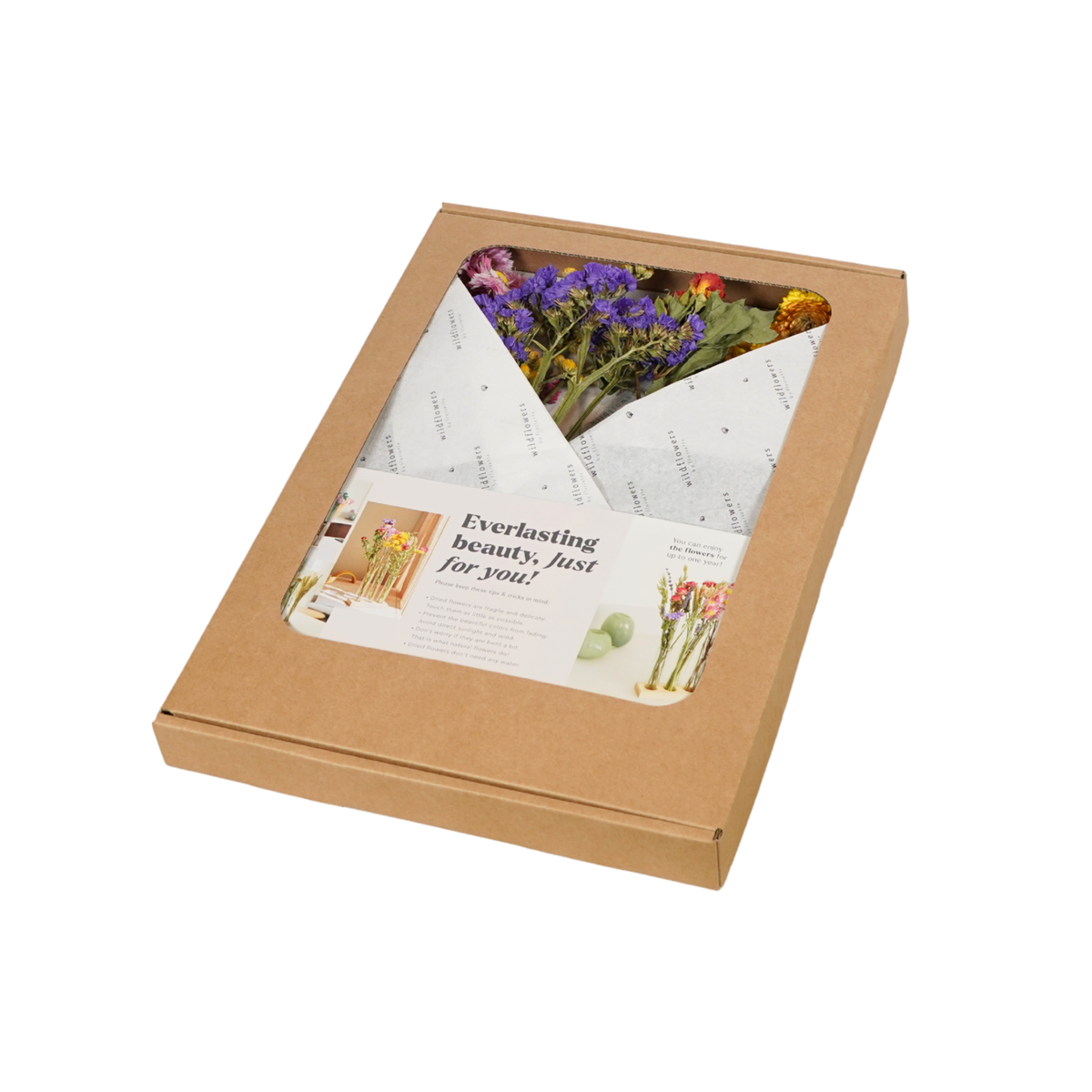 Geschenkdoos - Gedroogde Bloemen in Brievenbus - Met Vazen - Multi