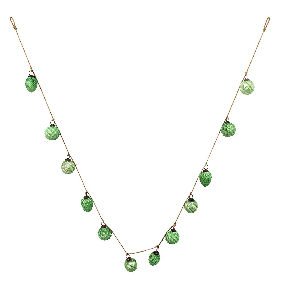 Kerstbal set van 12 Ø 5 cm / 190 cm Groen Glas Kertshanger