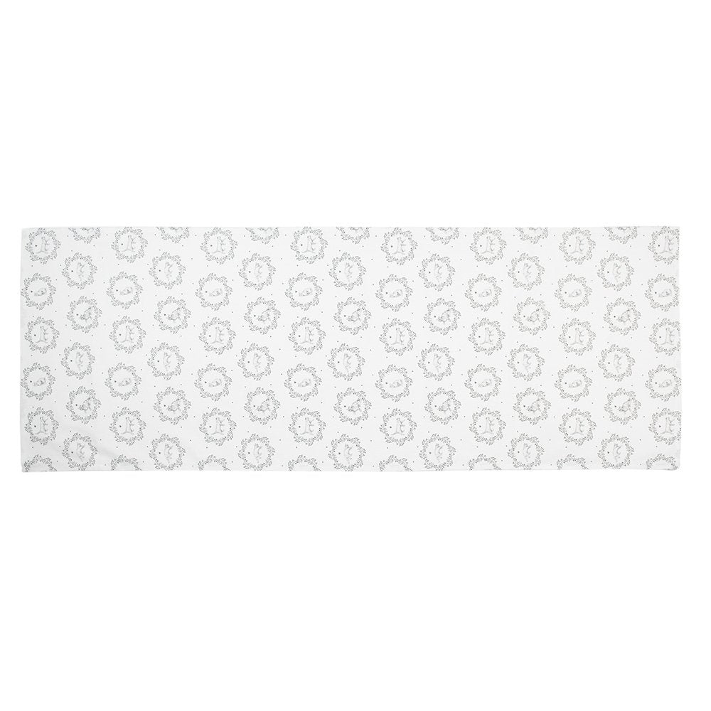 Tafelloper 50x140 cm Wit Grijs Katoen Kat Tafelkleed