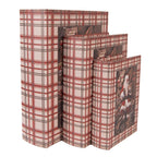 Opbergdoos Set van 3 Boeken 27/ 22 / 18 cm Bruin MDF