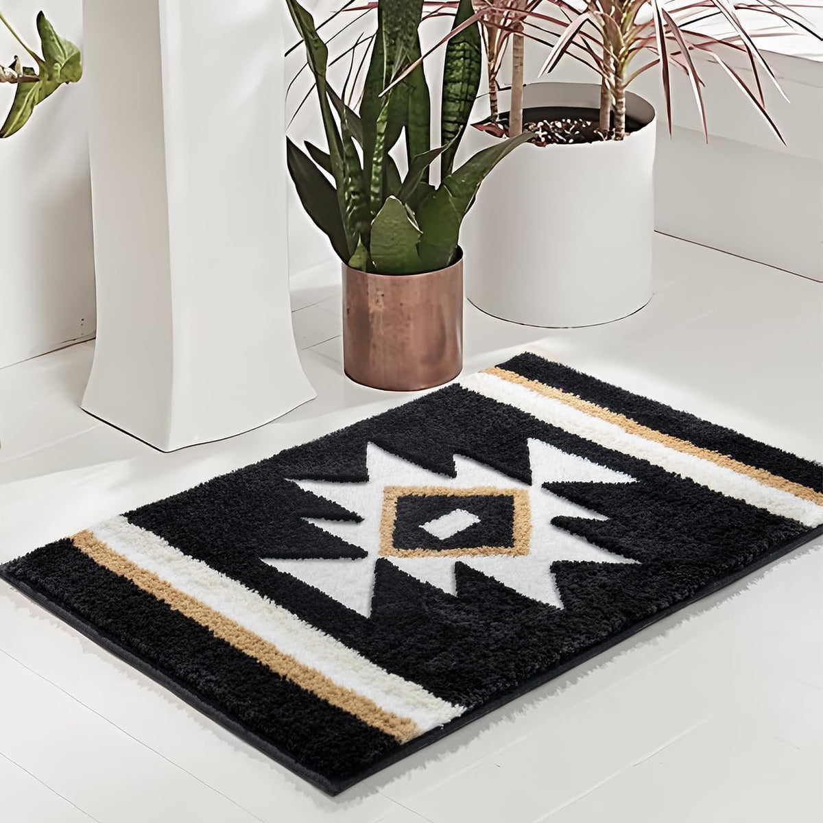 Abstract schattig antislip wasbare badmat voor badkamer, entree, huisdier | Sneldrogend vloerdecor voor thuis