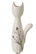 J-Line vaas Kat - porselein - wit/zwart - large