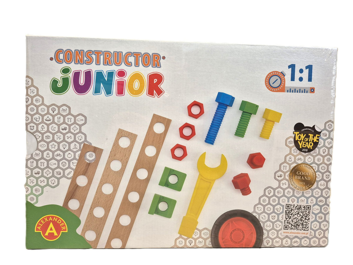 Constructieset Constructor Junior Bulldozer 3 in 1 van hout- 88 onderdelen