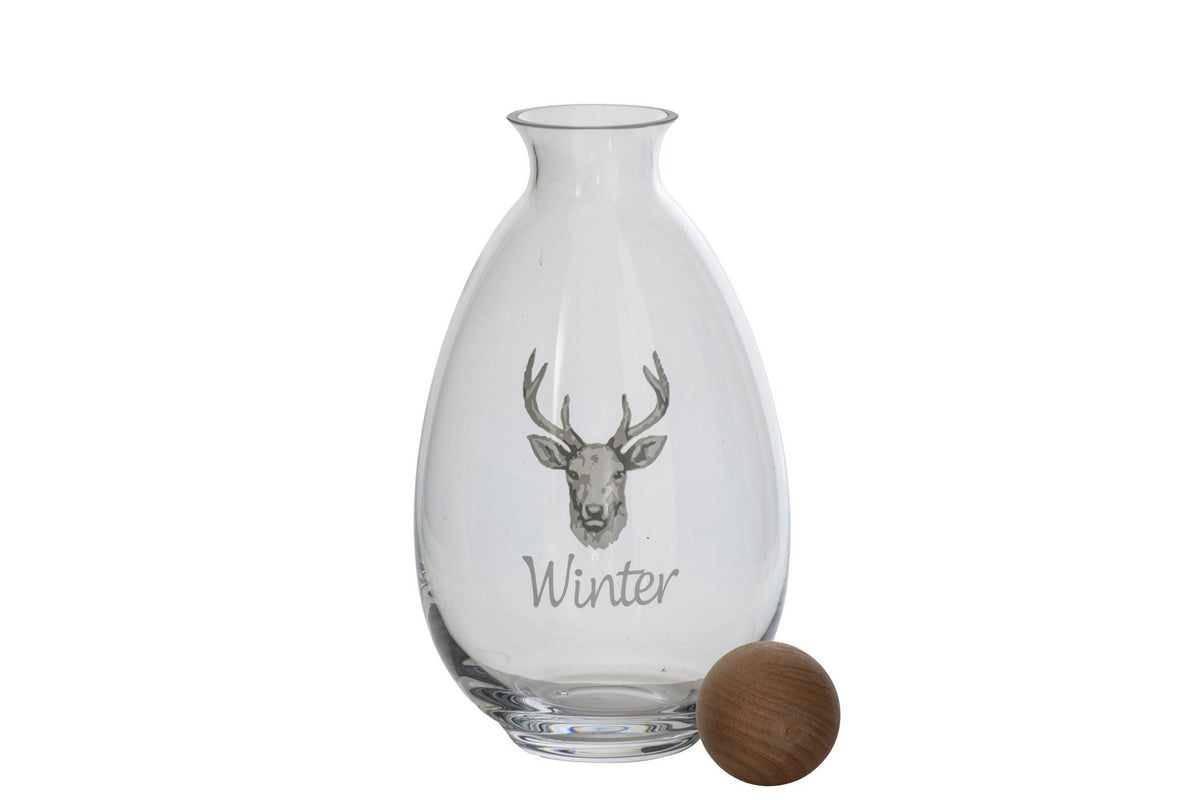 J-Line kan hert - glas - wit/naturel