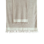 PomPom Handdoek Stripe Taupe