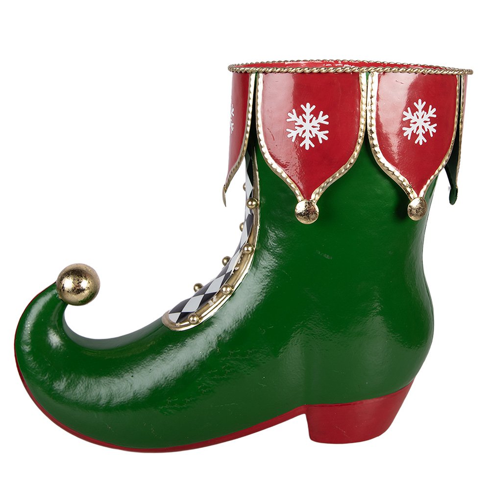 Kerstdecoratie Beeld Laars 39x16x31 cm Groen Metaal