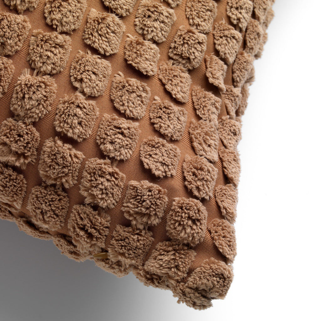 Dutch Decor Rome - Kussen 45x45 cm - Effen kleur - 3D-structuur - Tabaksbruin - Bruin