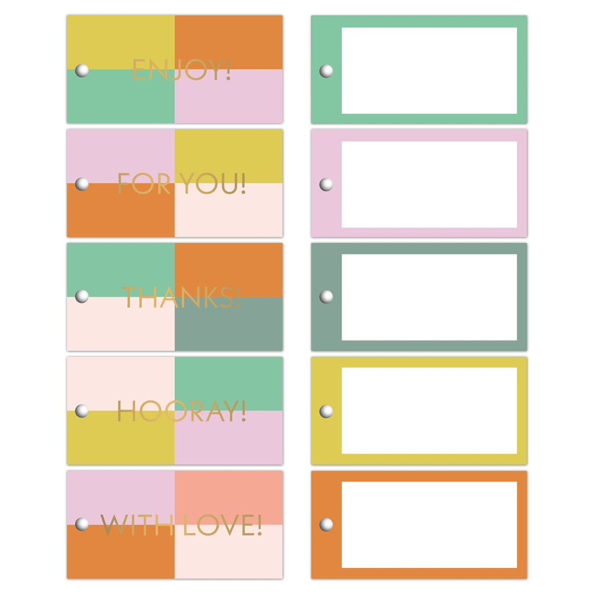Colorblocking cadeaulabels – 100 stuks