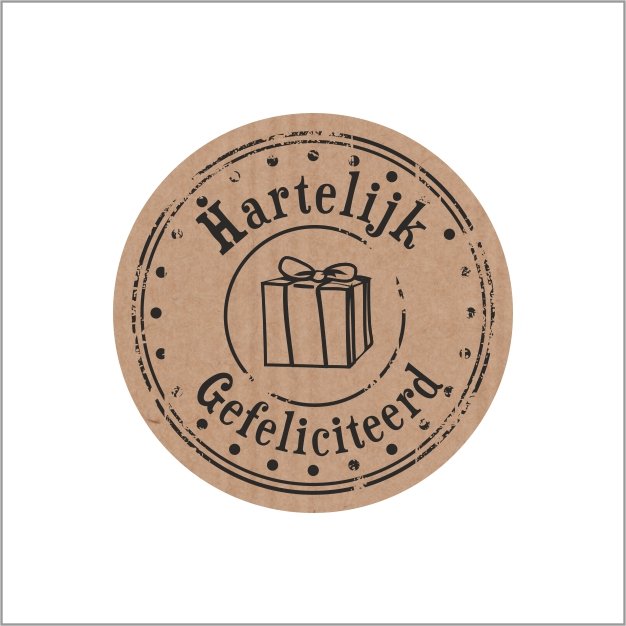 Hartelijk gefeliciteerd - Wens etiket - rol van 500 stuks