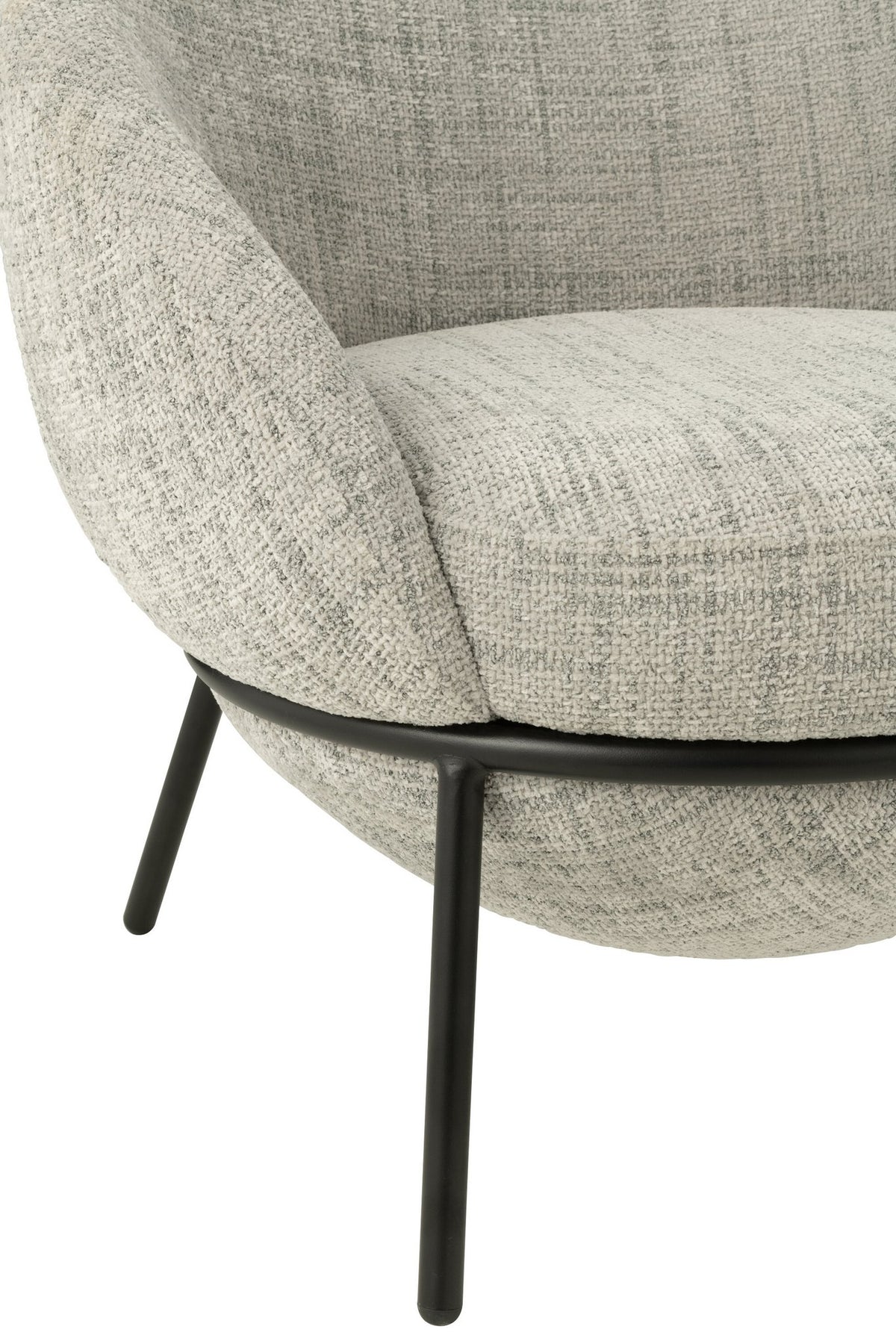 J-Line loungestoel + poef - ijzer - grijs/zwart