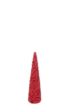 J-Line decoratie Kegel Pailletten Schuim - kunststof - rood - M