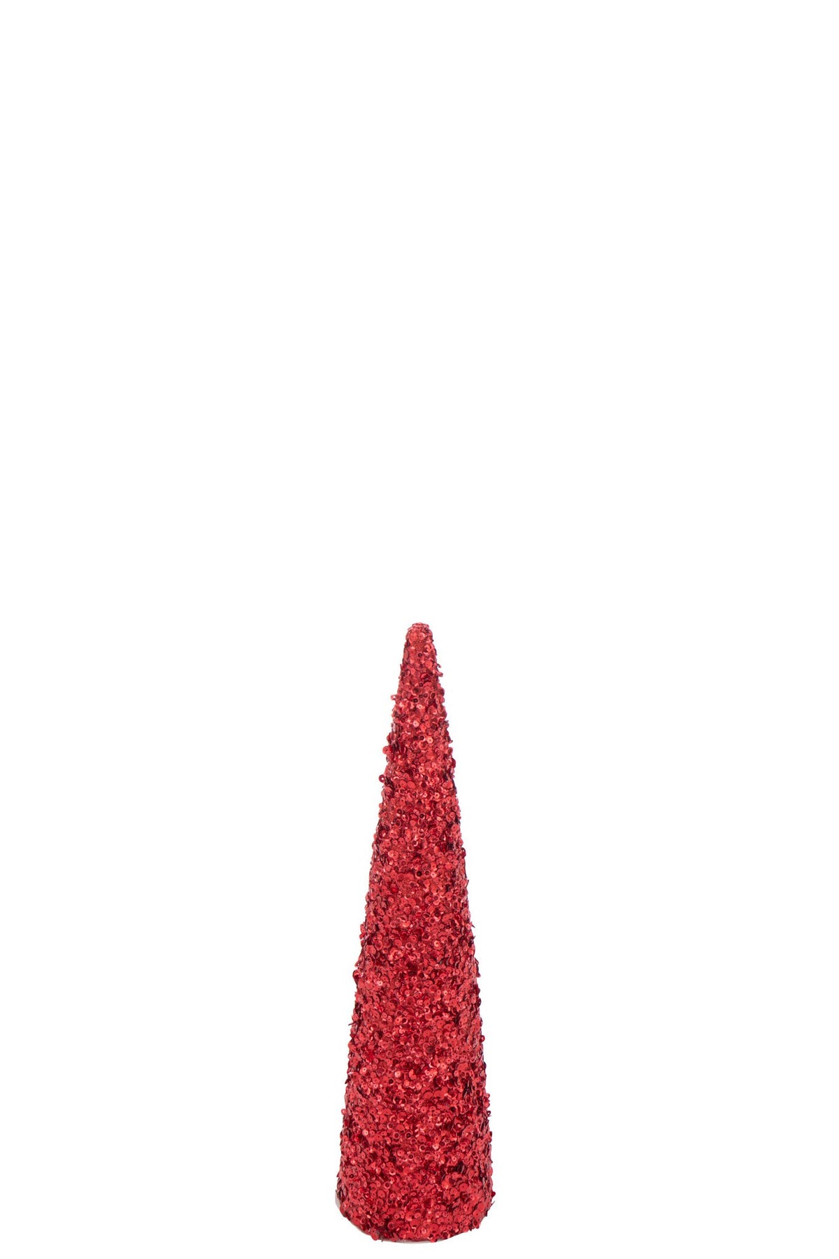 J-Line decoratie Kegel Pailletten Schuim - kunststof - rood - M