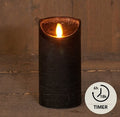 LED Wax stompkaars bewegende vlam 7,5x15cm zwart