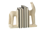 J-Line boekensteun Paard Modern - polyresin - beige - set van 2