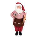 Kerstdecoratie Beld Kerstman 22x19x45 cm Rood Textiel