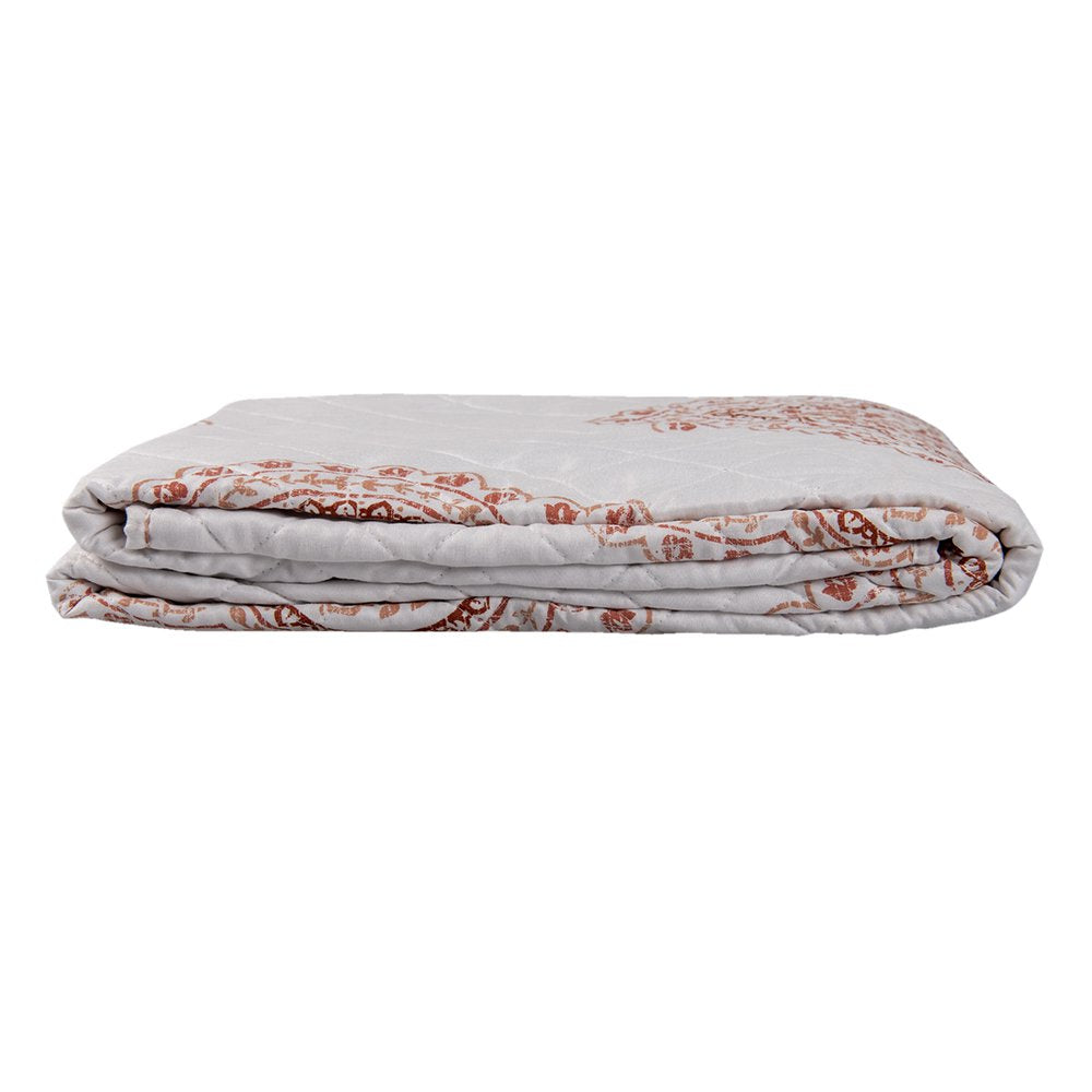 Bedsprei 2-persoons Wit Rood Katoen Sprei