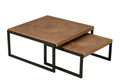 J-Line salontafel Dos - hout - naturel/zwart - set van 2