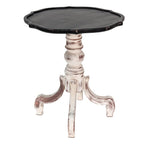 Bijzettafel Ø 66x75 cm Zwart Wit Hout