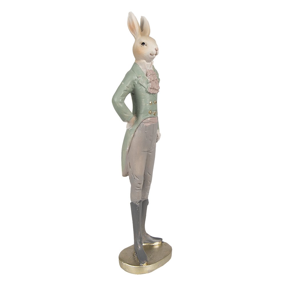 Beeld Konijn 40 cm Beige Groen Polyresin Paasdecoratie
