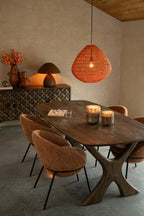 J-Line Plafondlamp Metaal Getwist Oranje