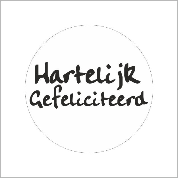 Etiket - Hartelijk gefeliciteerd - rol van 500 stuks