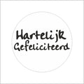Etiket - Hartelijk gefeliciteerd - rol van 500 stuks