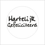 Etiket - Hartelijk gefeliciteerd - rol van 500 stuks