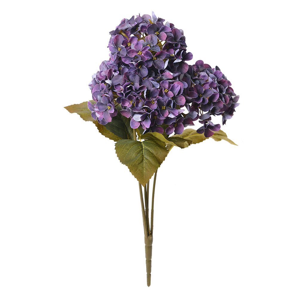 Kunstbloem Hortensia 44 cm Paars Kunststof Kunstplant
