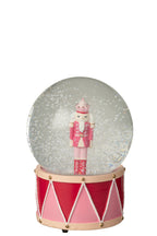J-Line decoratie waterbol Notenkraker - polyresin - wit/roze