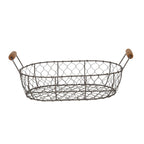 Opbergmand Set van 3 42x27x15 cm Bruin IJzer Mand
