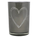 Theelichthouder hart grijs large 18cm