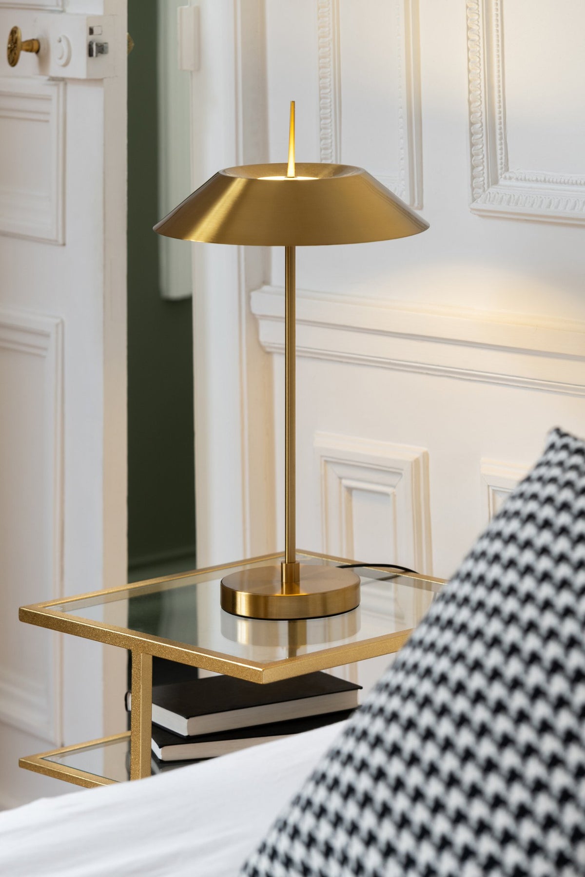 J-Line tafellamp - metaal - goud - LED lichtjes