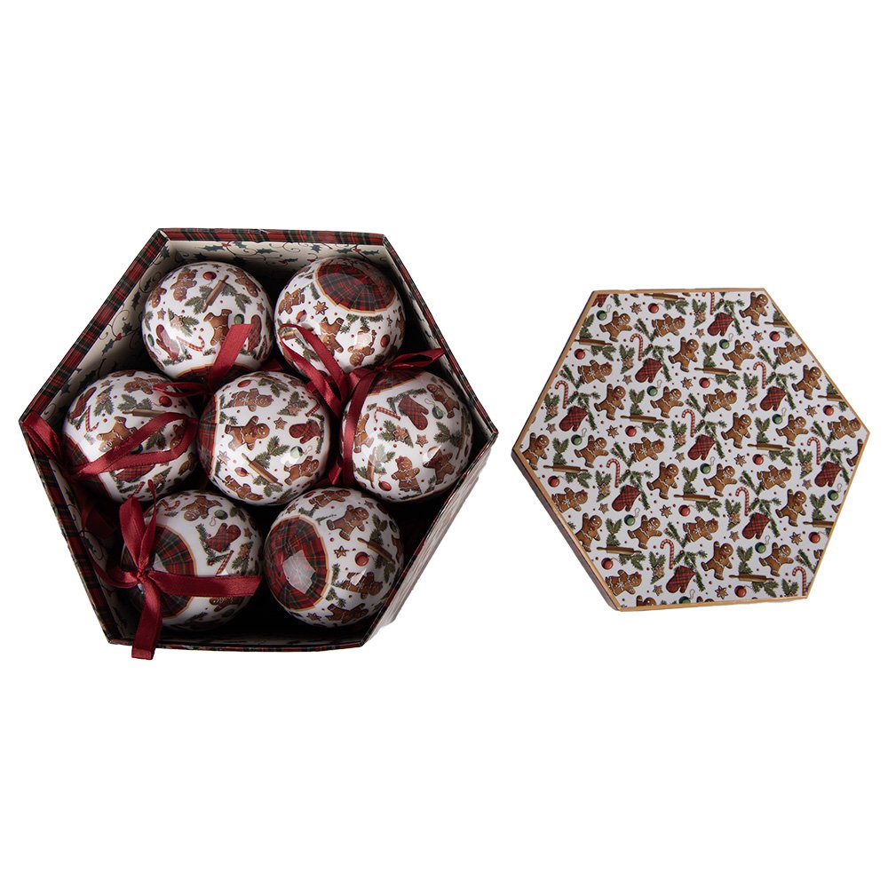 Kerstbal Set van 14 8x8x8 cm Wit Kunststof