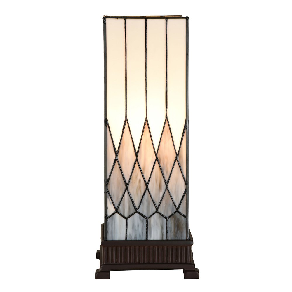Tiffany Tafellamp 17x17x43 cm Grijs Glas Tiffany Bureaulamp
