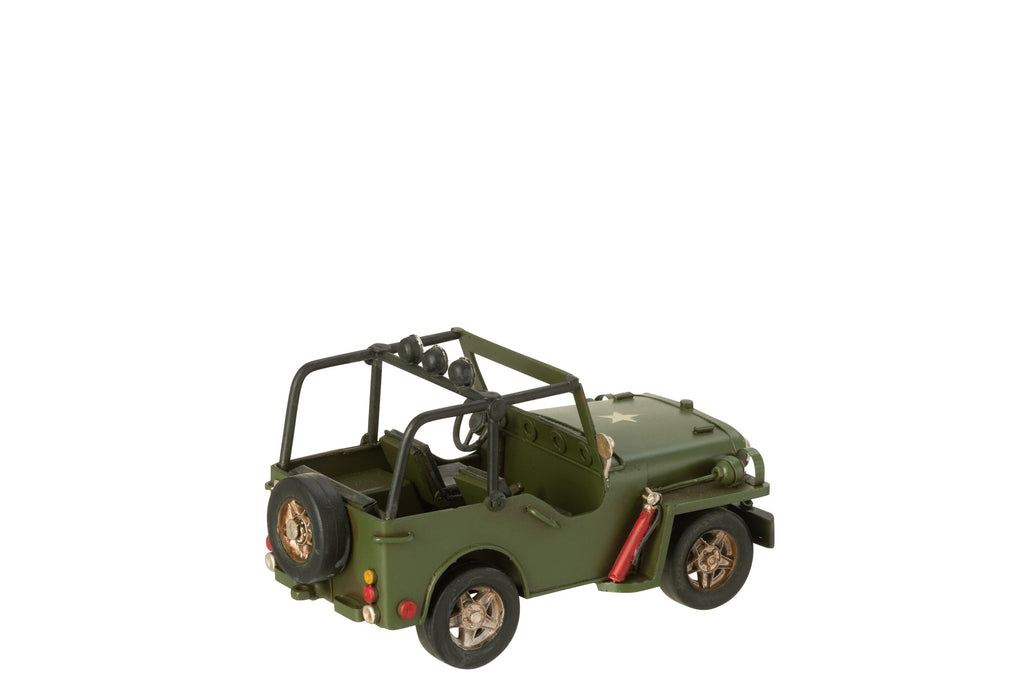 J-Line decoratie 4x4 Antiek - metaal - kaki groen