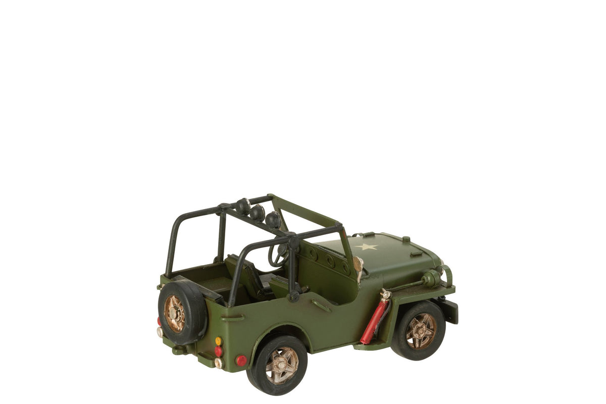 J-Line decoratie 4x4 Antiek - metaal - kaki groen