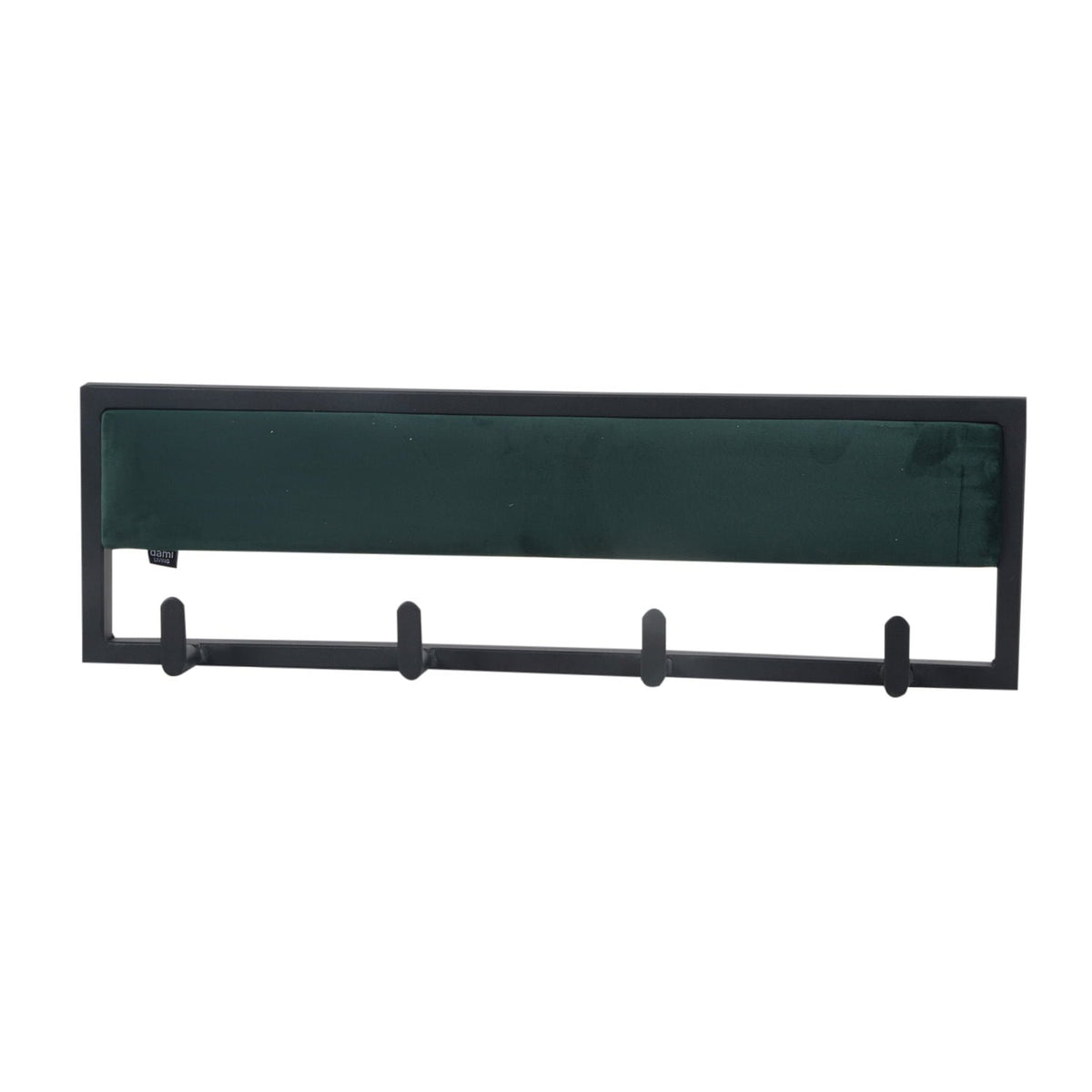 Wandjas coaty metaal met fluweel of lederlook - fluweel donkergroen, 60 cm