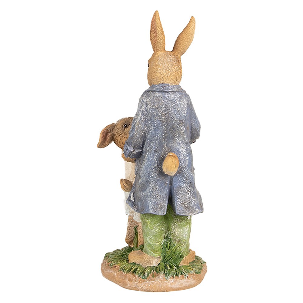 Beeld Konijn 21 cm Bruin Polyresin Paasdecoratie