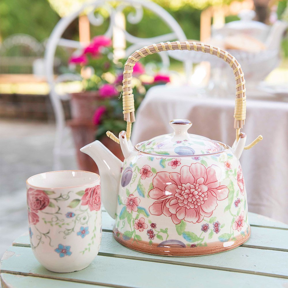 Mok 100 ml Roze Porselein Bloemen Theemok