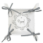 Broodmand 35x35x8 cm Wit Grijs Katoen Hond
