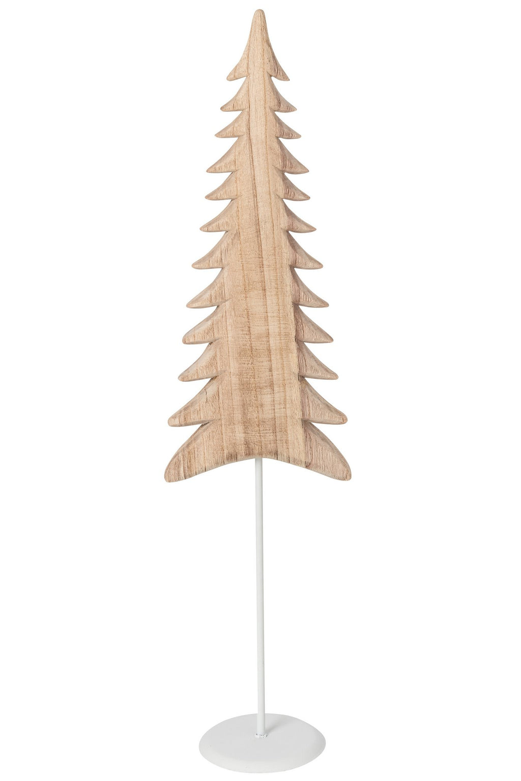 J-Line Boom op voet - paulowniahout - wit/naturel - large